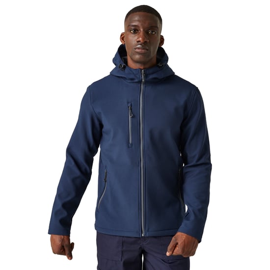Regatta Mens Navigate 2 Layer Soft Shell Jacket (Navy/Seal Grey) - Image 3
