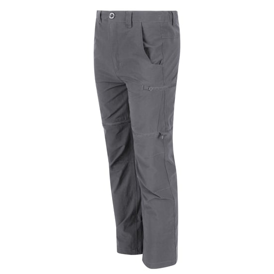 Regatta Childrens/Kids Highton Stretch Zip-Off Walking Trousers (Seal Grey) - Image 3