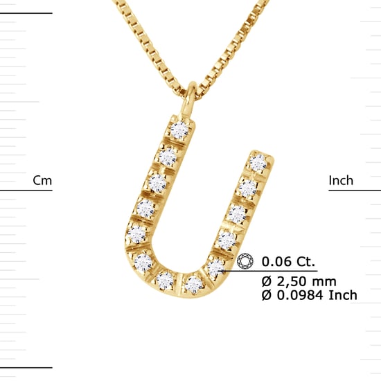 DIADEMA - Necklace with Diamonds - U - Yellow Gold