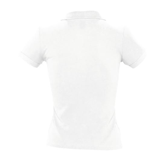 SOLS Womens/Ladies People Pique Short Sleeve Cotton Polo Shirt (White) - Image 3