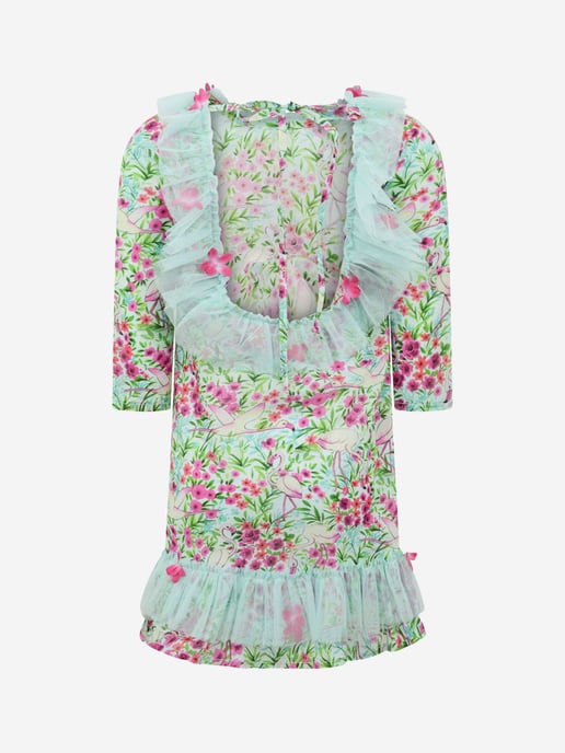 Selini Action Floral Flamingo Beach Dress