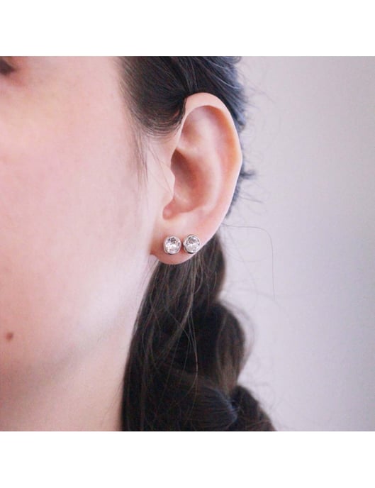 Pendientes Luna - Plata y Cristal - Image 2