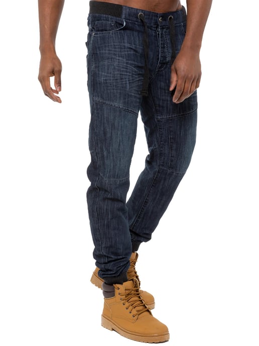 Enzo| Pantalones vaqueros con puños para hombre - Azul oscuro - Image 3