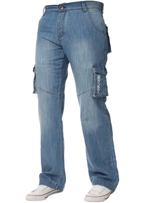 Kruze | Vaqueros de combate cargo para hombre - azul claro - Image 1