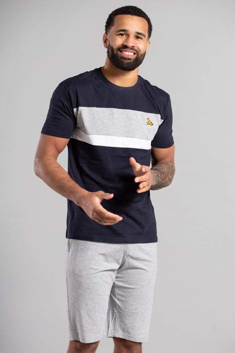 Dark Navy Cotton Loungewear Short And T-Shirt Set