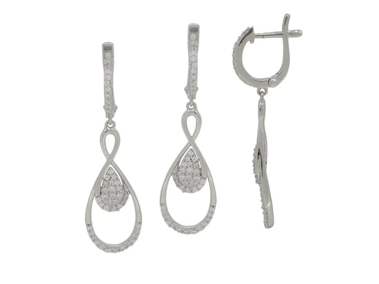 Orphelia 'Angelina' Women's 925 Sterling Silver Drop Earrings - Silver ZO-7041 - Image 3