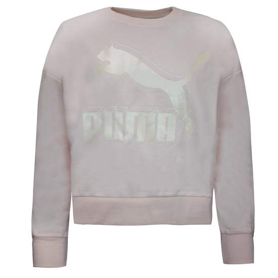 Puma Womens Classics Logo Metallic Crew Sweatshirt Rose 597405 87