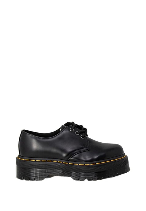 Zapatos Clasicos De Mujer Con Cordones De Cuero Negro - Image 1