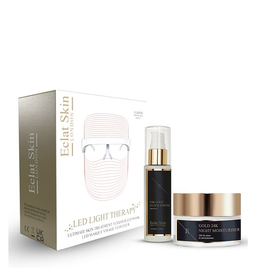 3 Colour Led Mask + 24K Gold Serum 60ml +  24k Gold Moisturiser 50ml
