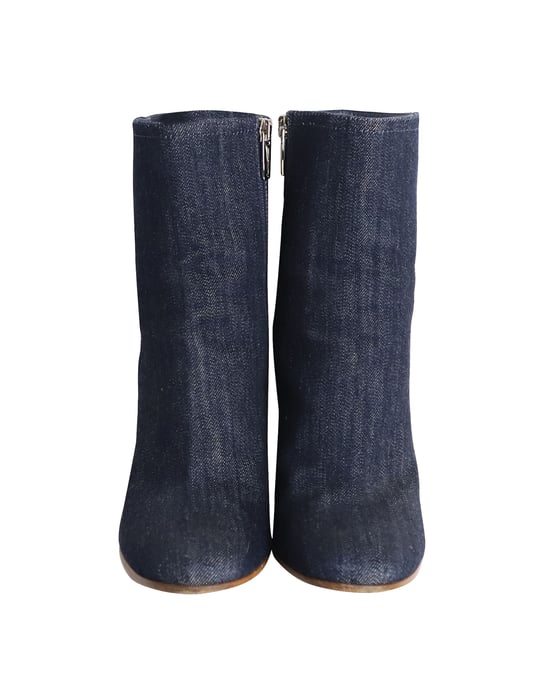 Gianvito Rossi Block Heel Ankle Boots in Blue Denim - Image 2