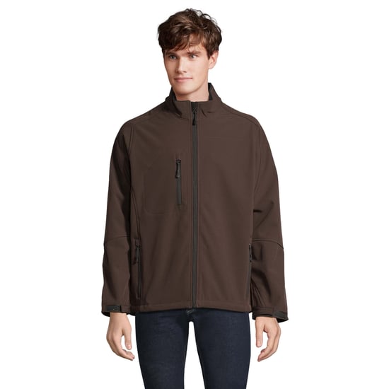 SOLS Mens Relax Soft Shell Jacket (Dark Chocolate) - Image 1
