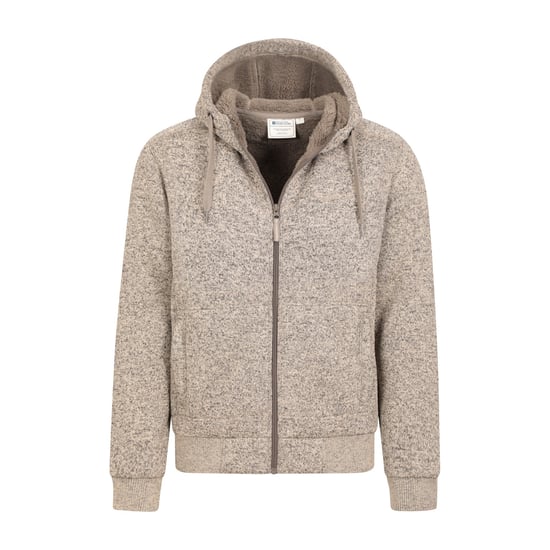 Mountain Warehouse Mens Nevis II Faux Fur Hoodie (Beige) - Image 5