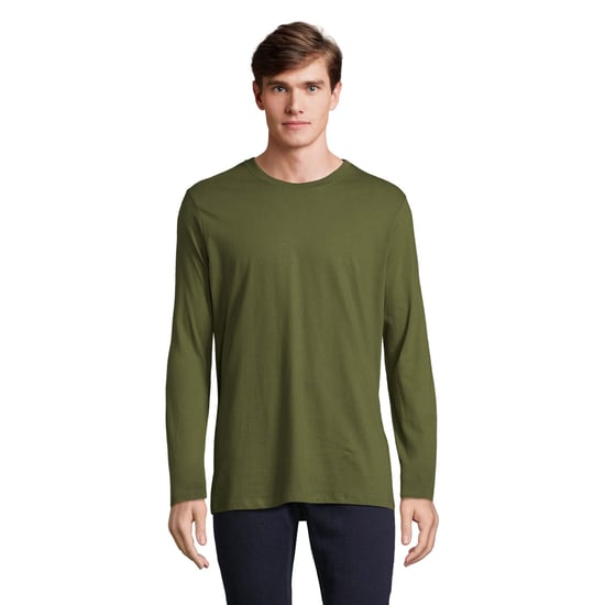 SOLS Mens Imperial Cotton Long-Sleeved T-Shirt (Dark Khaki) - Image 1