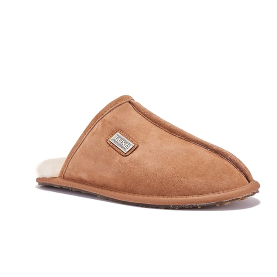 Mens Closed Mule Chestnut Slippers