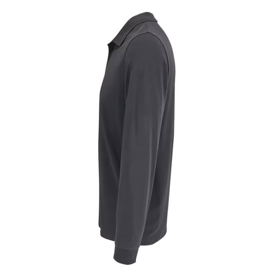 SOLS Unisex Adult Polycotton Long-Sleeved Polo Shirt (Dark Grey Solid) - Image 3