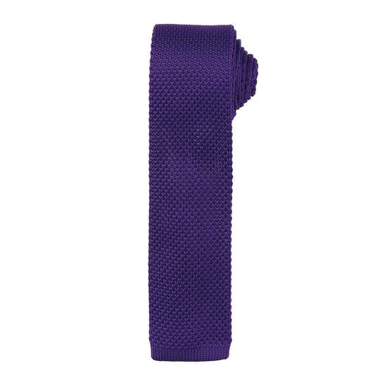 Premier Mens Slim Textured Knit Effect Tie (Pack of 2) (Purple) - Image 1
