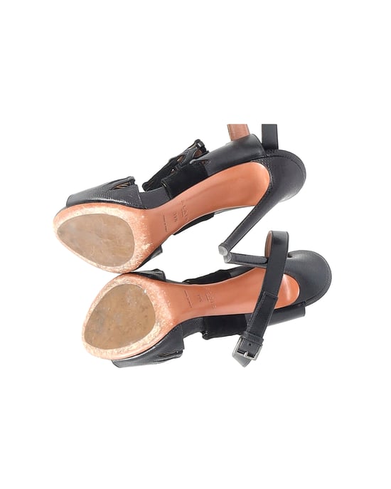 AlaÏa Cut Out Ankle-Strap Sandals in Black Leather - Image 5