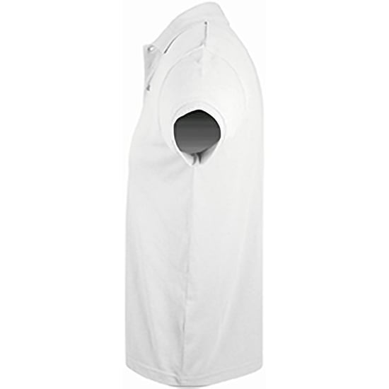 SOLs Mens Prime Pique Plain Short Sleeve Polo Shirt (White) - Image 3