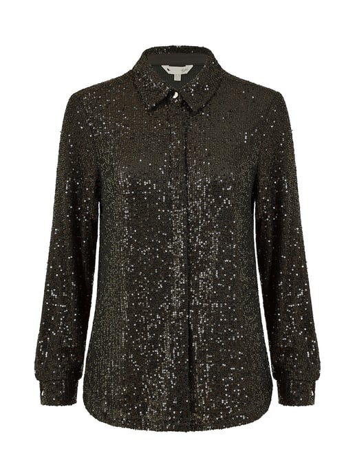 Black Sequin Shirt