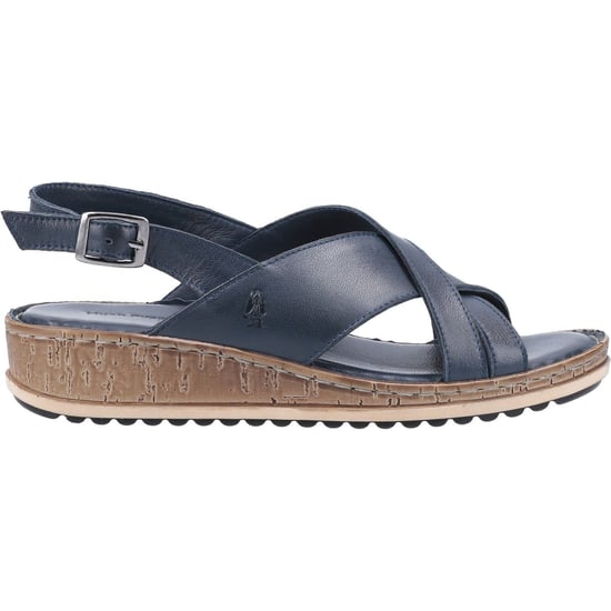 Hush Puppies Womens/Ladies Elena Leather Wedge Sandal (Navy) - Image 2