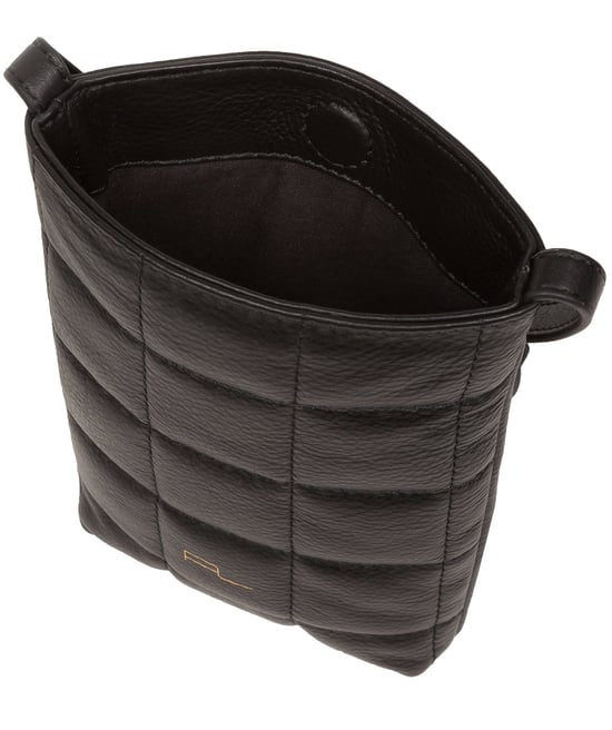 'Elouise' Black Nappa Leather Cross Body Phone Bag
