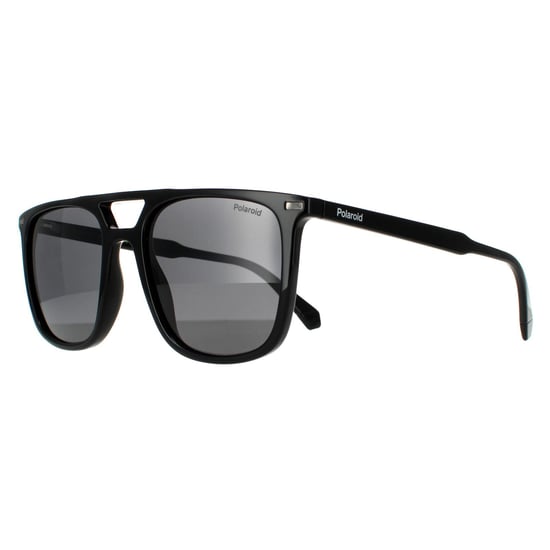 Gafas de sol polarizadas Polaroid Rectángulo para hombre en negro y gris - Image 2