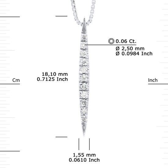 DIADEMA - Necklace with Diamonds - White Gold - Venetian Chain