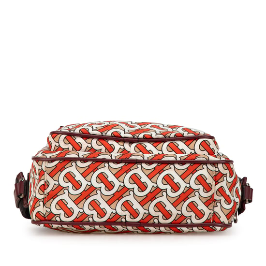 Vintage Burberry TB Monogram Nylon Paddy Crossbody Orange - Image 3