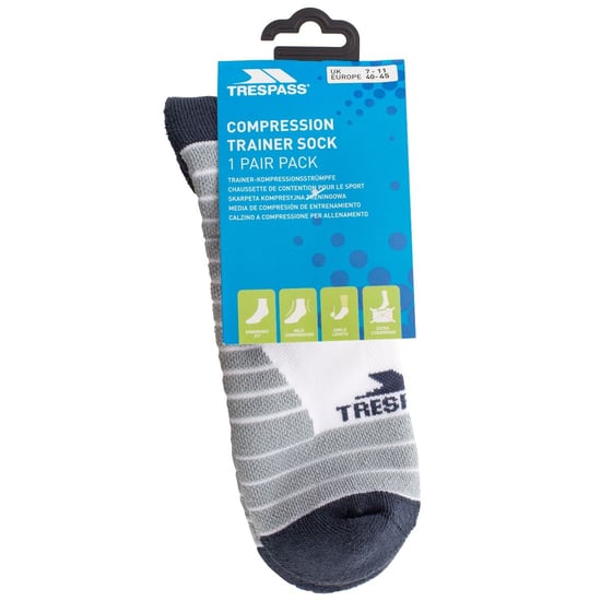 Trespass Unisex Adult Elevation Sports Socks (White) - Image 5