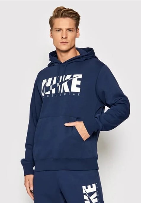 Sudadera con capucha de tejido polar en azul marino Sportswear para hombre de Nike - Image 1
