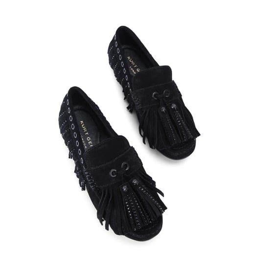 Kurt Geiger London Suede Tassel Fringe Moccasin Loafers