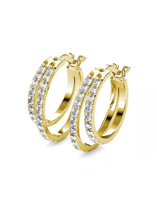 Pendientes Duo Circlet - Oro y Cristal - Image 4