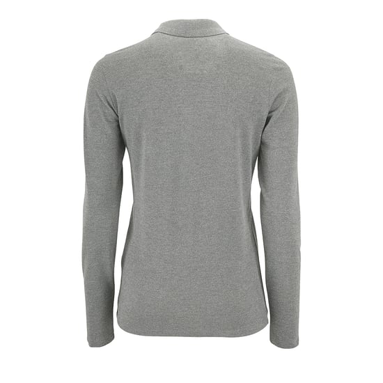 SOLS Womens/Ladies Perfect Long Sleeve Pique Polo Shirt (Grey Marl) - Image 2