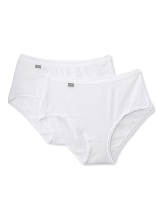 Cotton Stretch Midi Brief 2 Pack White