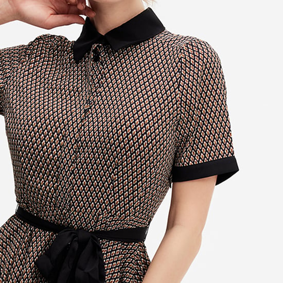 Printed Shirt dress print and contrasting collar - Image 6