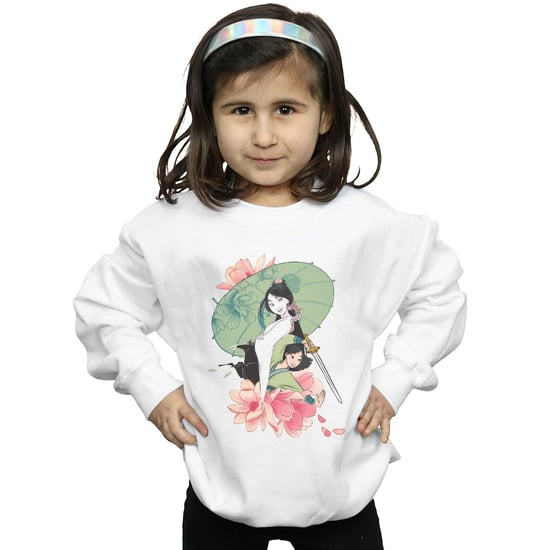 Disney Girls Mulan Magnolia Collage Sweatshirt (White)