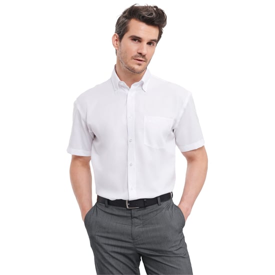 Russell Collection Mens Ultimate Short-Sleeved Shirt (White) - Image 2