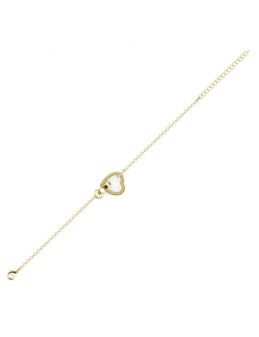 Pulsera Corazón Cerrado - Oro y Cristal - Image 5