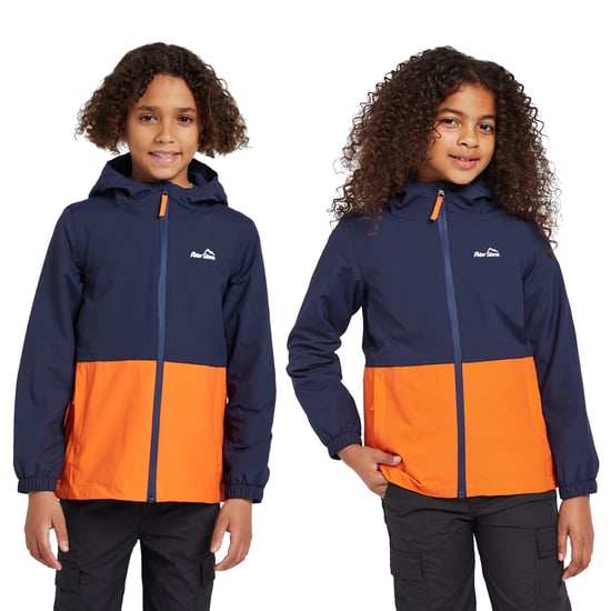 Peter Storm Kids' Colour Block Waterproof Jacket with Adjustable Hood, Children's Raincoat