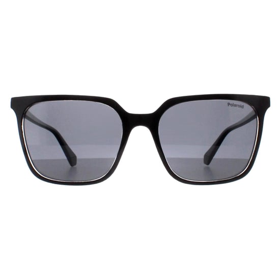 Polaroid Rectangle Womens Black Crystal Grey Polarized PLD 4163/S