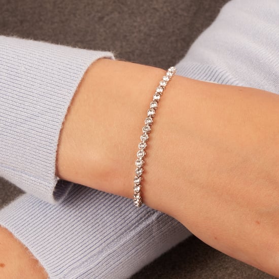 Swarovski 'Emily' Women's Base Metal Bracelet - Silver 1808960