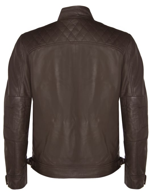 Leather Rock Racing Quilted Biker Jacket