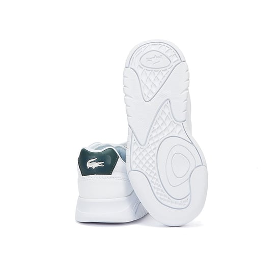 Lacoste Game Advance 0722 1 Junior White / Dark Green Trainers - Image 4