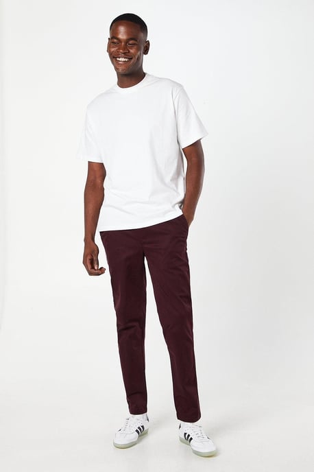 Burton Mens Slim Fit Chino Trousers Blue Cotton Blend Elastane All Seasons - Image 1