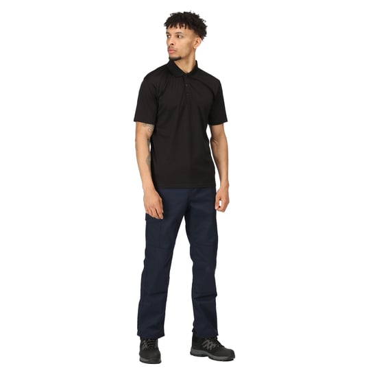 Regatta Mens Pro Moisture Wicking Polo Shirt (Black)