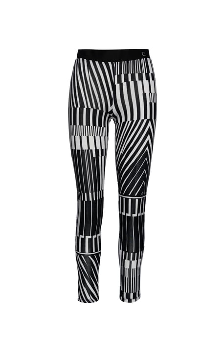 Silky Black and White Print Pants