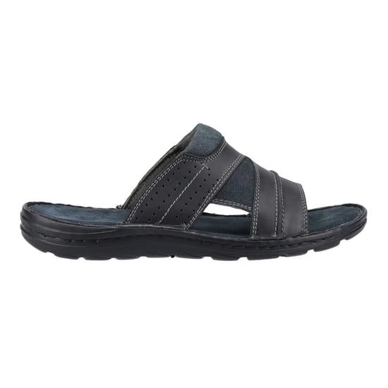 Hush Puppies Mens Archer Leather Mule Sandals (Black) - Image 1