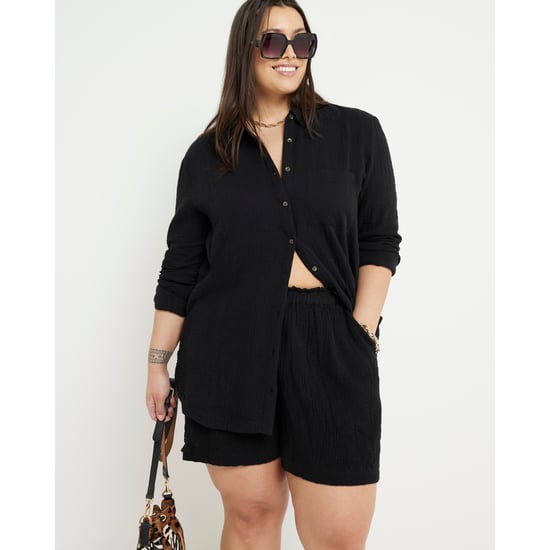River Island Womens Shorts Plus Black Textured