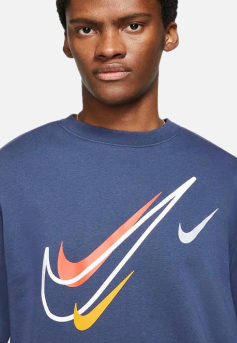 Nike Chándal con cuello redondo y logo multicolor para hombre en azul marino - Image 4