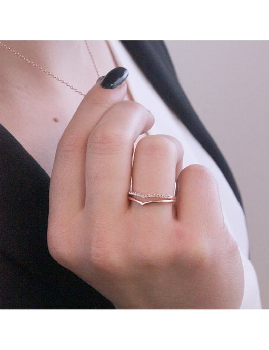 Anillo Tirinto - Oro rosa y cristal - Image 2